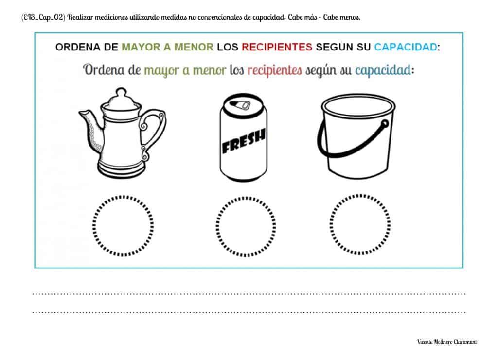 ordenar cabe m谩s cabe menos
