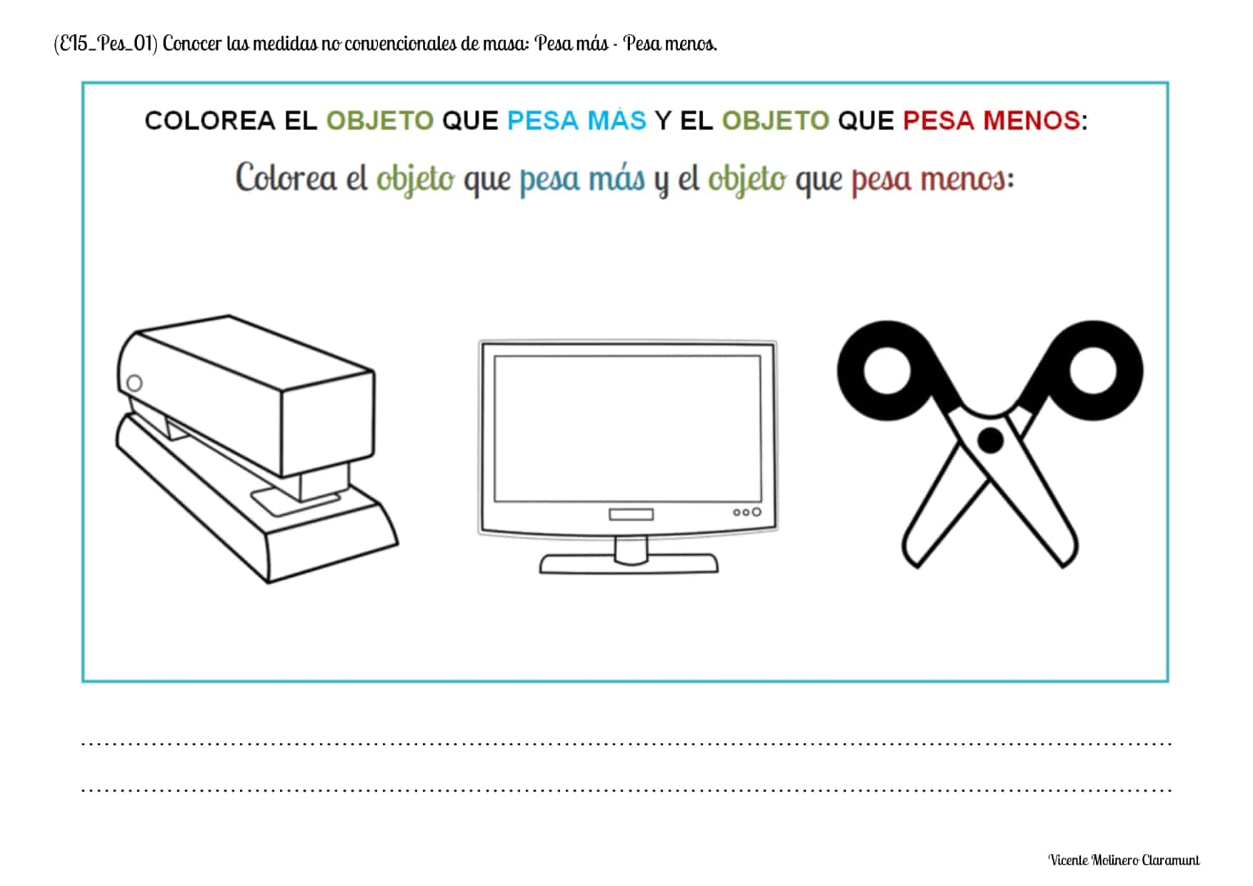 📚 Medidas de Masa y Peso 📚 Educación Infantil 5 años