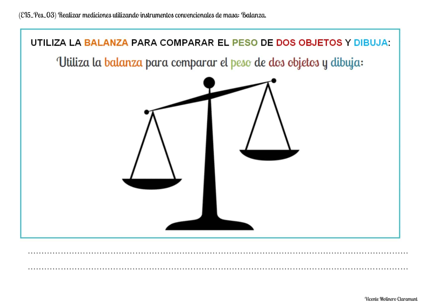 📚 Medidas de Masa y Peso 📚 Educación Infantil 5 años