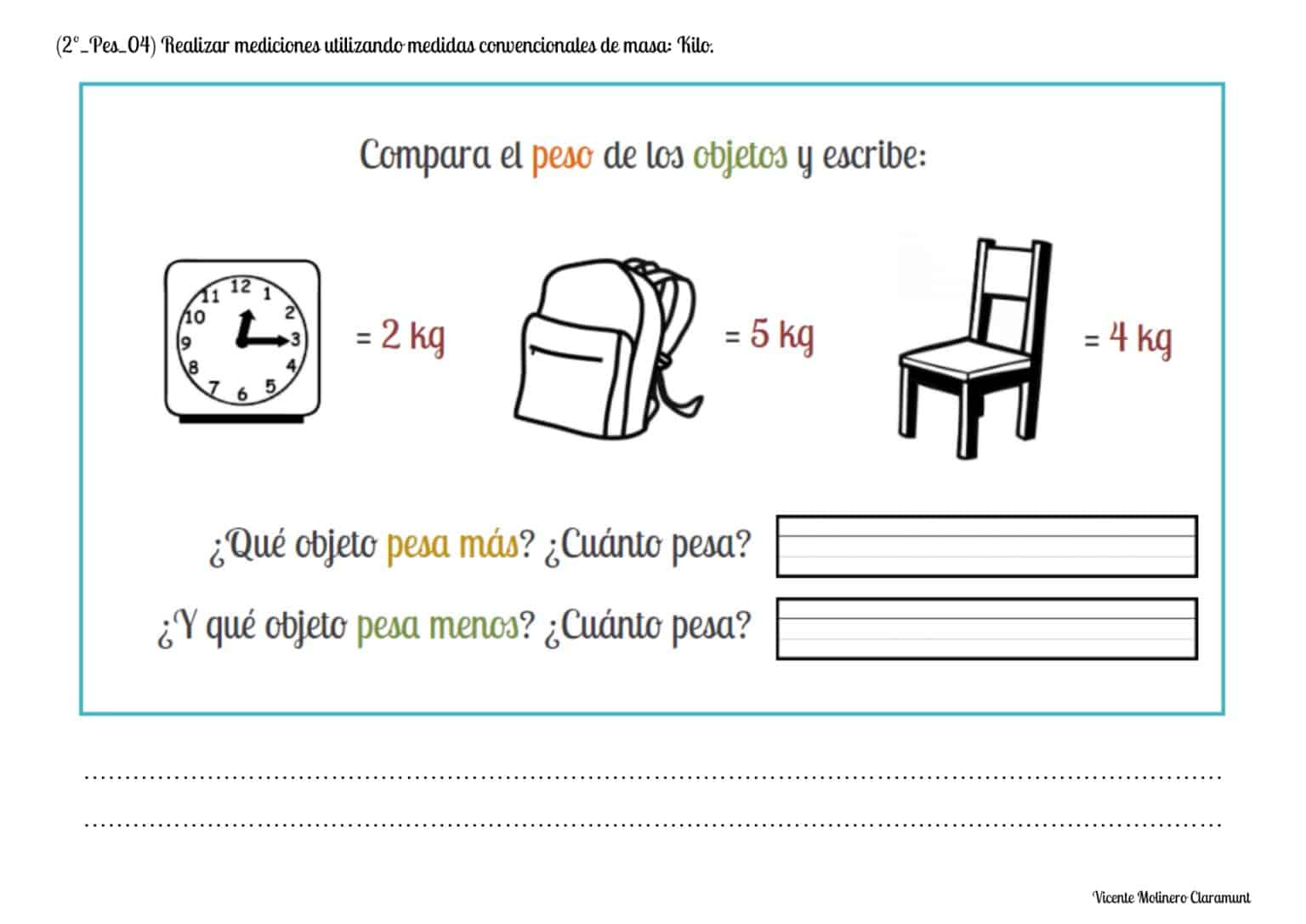 📚 Unidades de Masa y Peso 📚 2º Educación Primaria