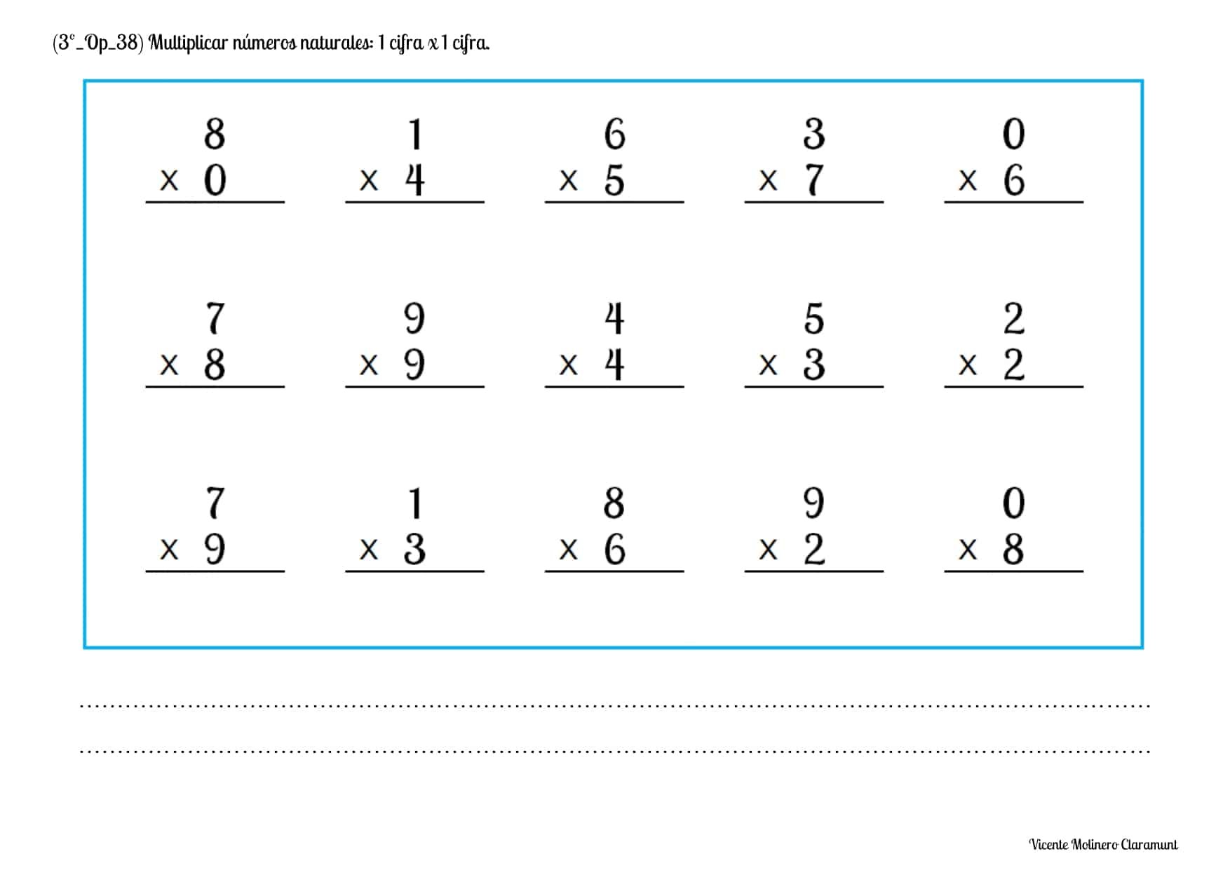 Ejercicios De Multiplicacion Para Niños De Segundo De Primaria