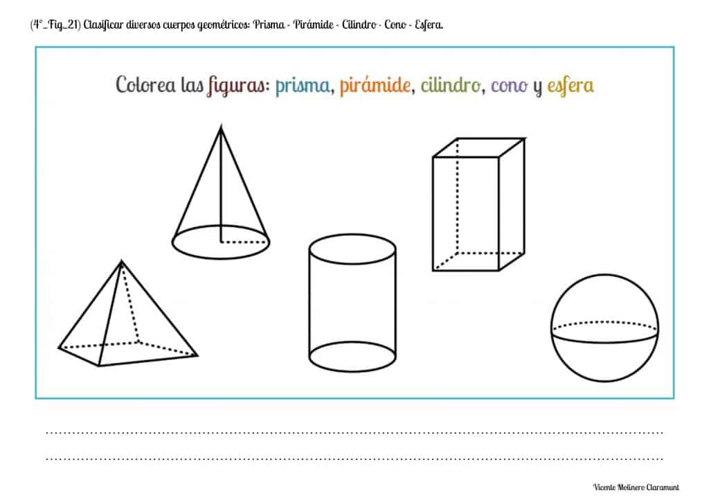 💙 CUERPOS GEOMÉTRICOS 💙 Cuarto Educación Primaria (9 años)