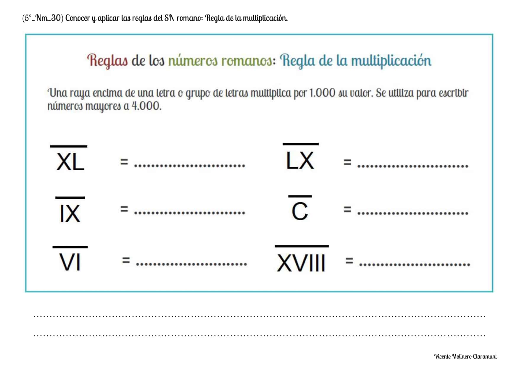 Actividades Para Niños De Quinto Grado Numeros Romanos Y Egipcios