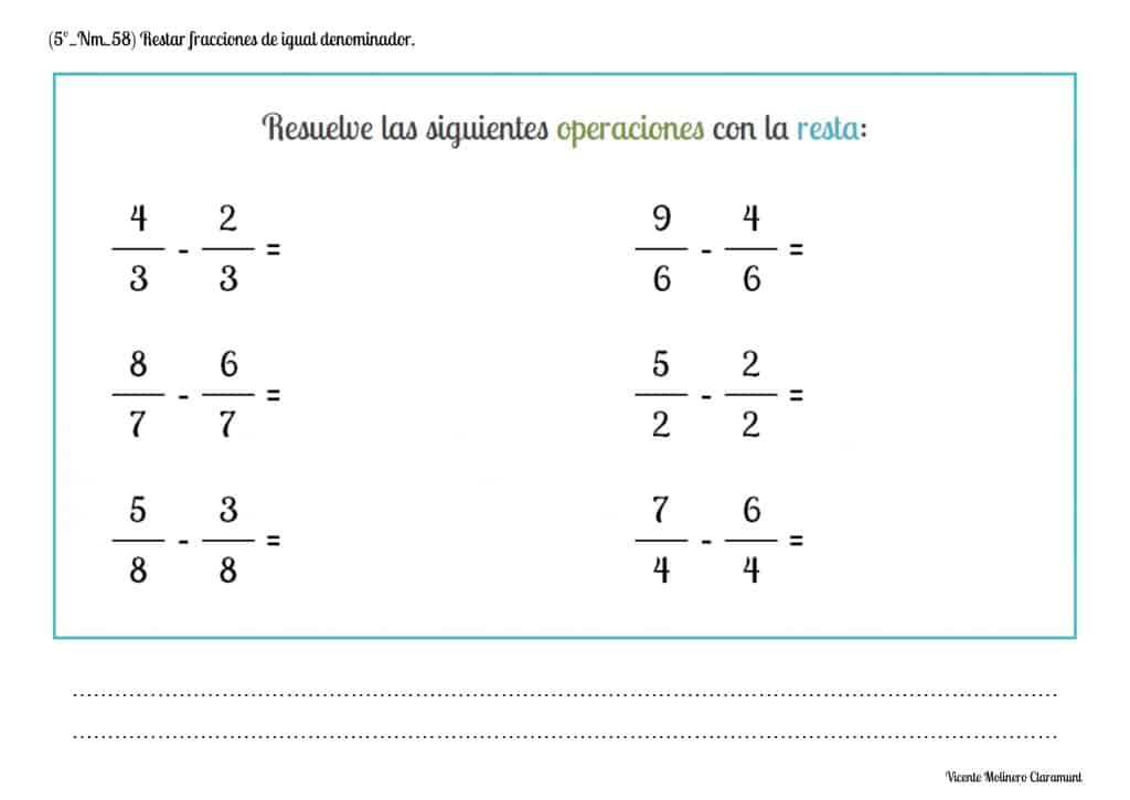 💙 NÚMEROS FRACCIONARIOS 💙 Cuarto Educación Primaria (9 años)