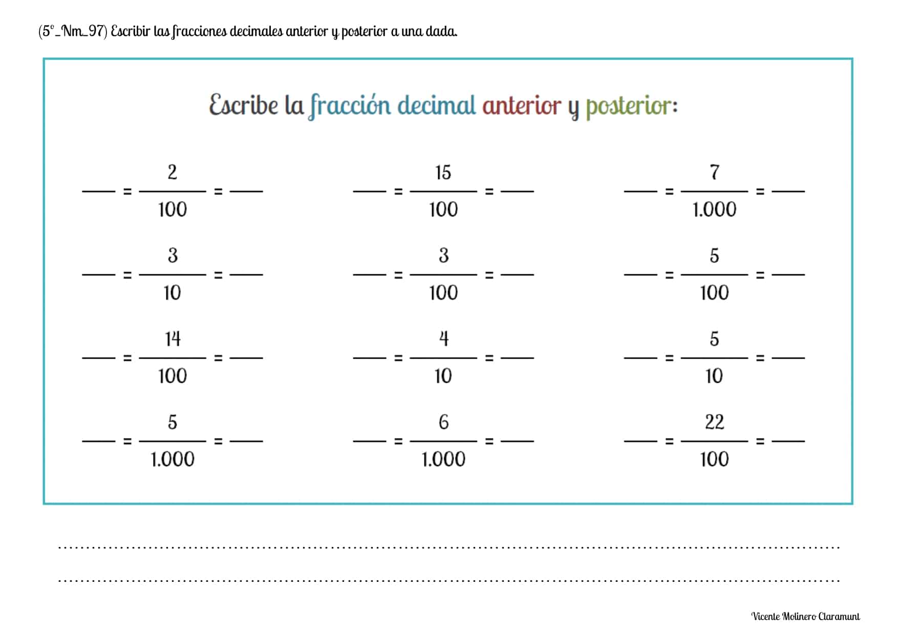 Actividades Con Fracciones Decimales Para Primaria
