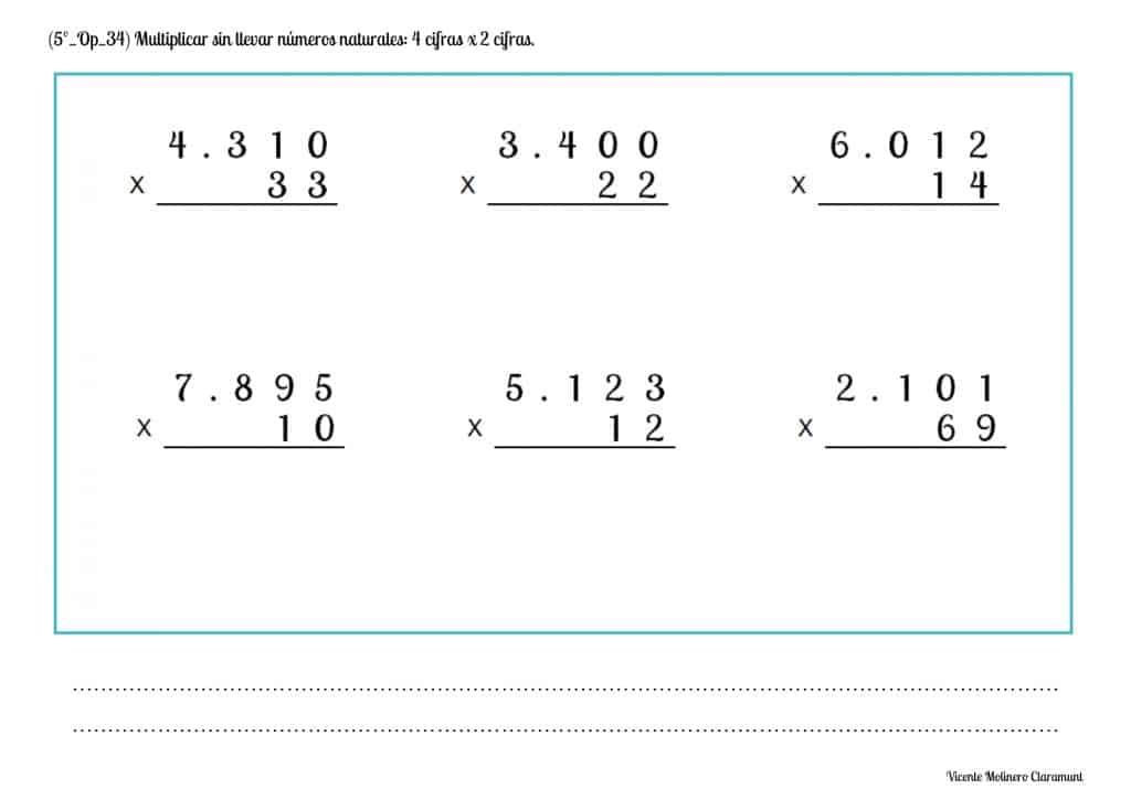 Ejercicios De Matematicas 5 Basico Multiplicaciones