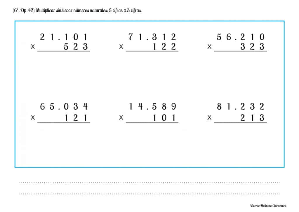 💙 MULTIPLICAR POR 3 CIFRAS 💙 Sexto de Educación Primaria