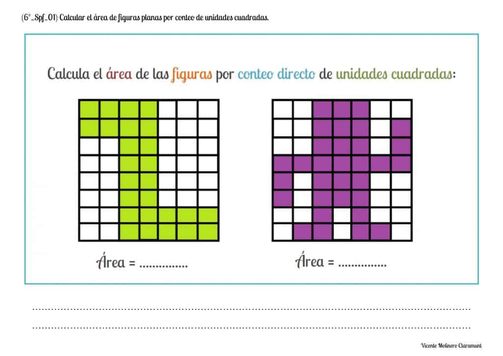 💙 ÁREA Y SUPERFICIE 💙 Sexto Educación Primaria (11 años)