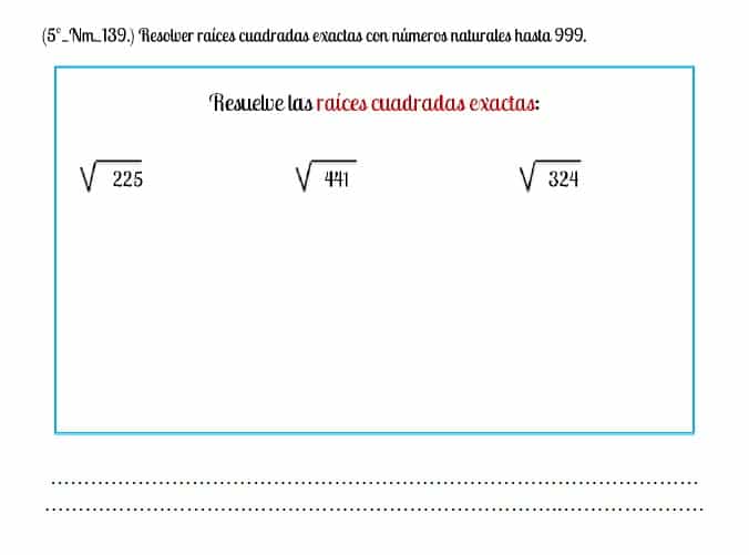 💙 RAÍCES CUADRADAS 💙 Sexto Educación Primaria