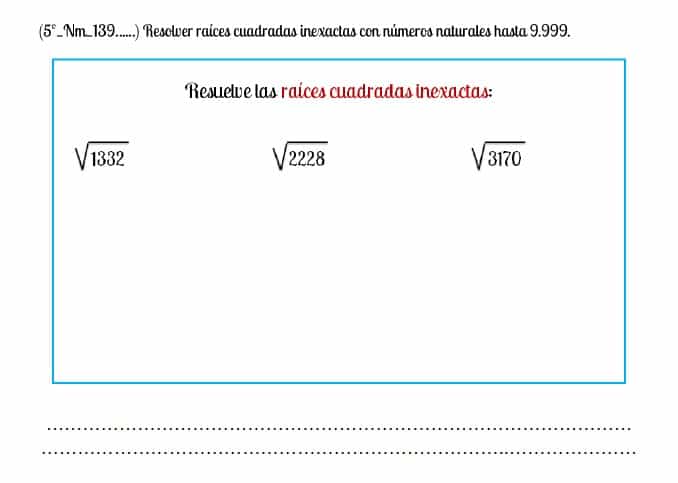 💙 RAÍCES CUADRADAS 💙 Sexto Educación Primaria
