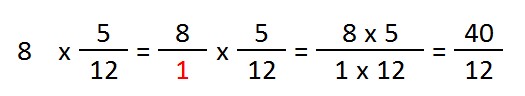 ejemplo y explicacion multiplicacion numero por fraccion