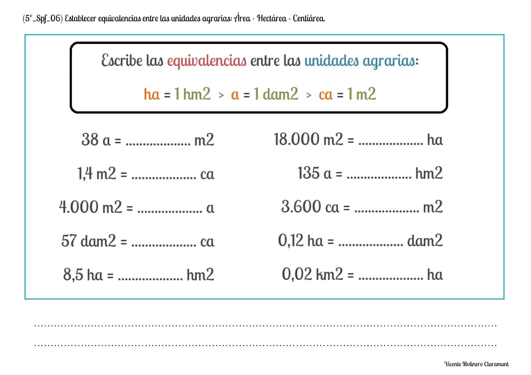 📚 Unidades de Superficie 📚 5º Educación Primaria